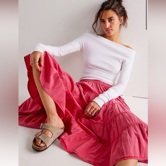 Free People In Full Swing Midi Skirt - Picture 2 of 4